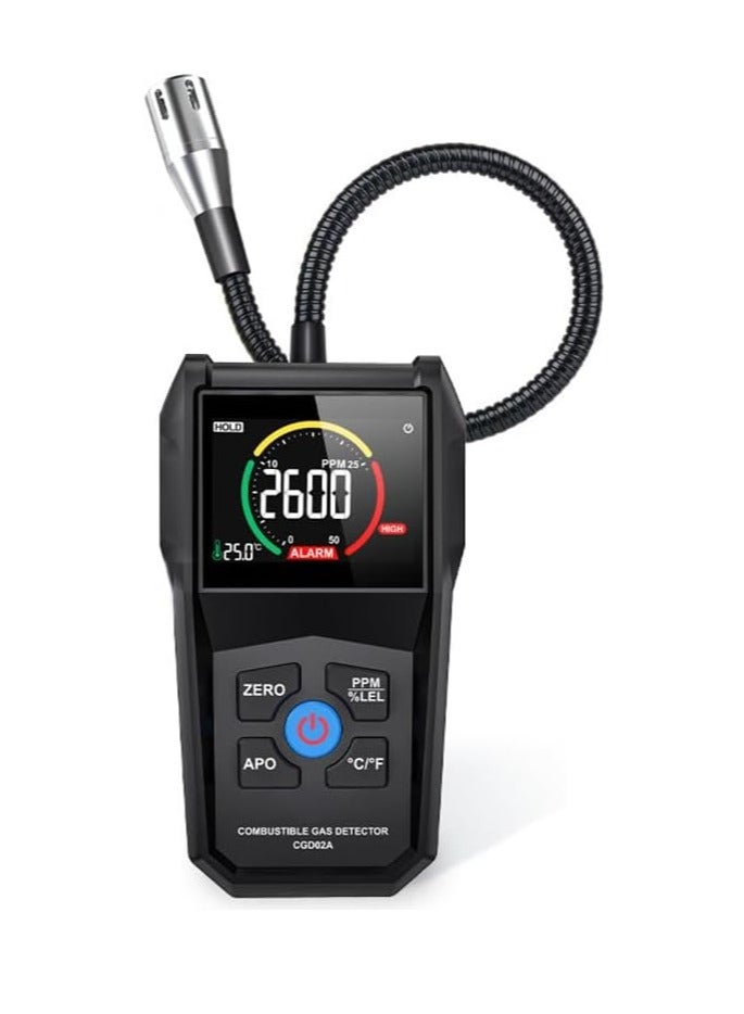 SOLARAE Gas Leak Detector, Propane Flammable Gas Sniffer Combustible Gas Leak Detector with Color LCD Display, Temperature Measure, Flexible Probe Locates Natural Gas Methane Propane Ethanol - Image 1