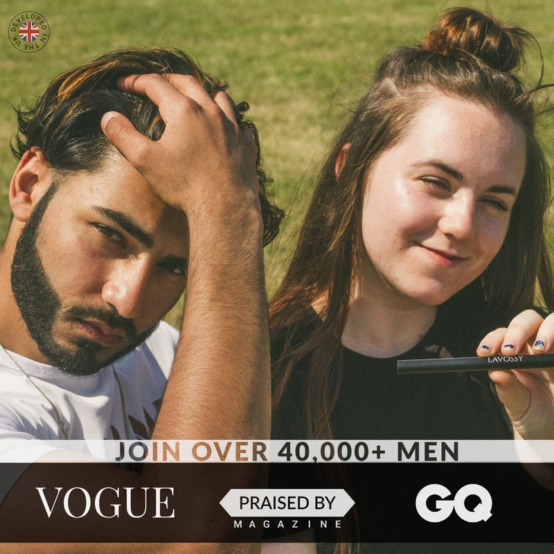 LAVOSSY Beard Pencil - Long Lasting and Easy to Use Beard Pen with Blending Brush for Natural, Water/Sweat Proof Results (Light Brown, 1 Count) - Image 2