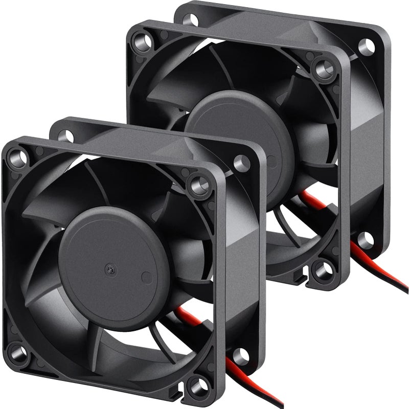 GDSTIME 2 Pack 60mm x 60mm x 25mm 12V Dual Ball Bearings DC Brushless Cooling Fan 2Pin - Image 1