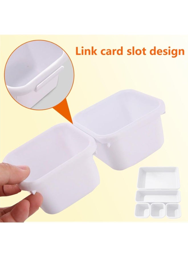 8 Pcs Drawer Organisers, 3 Sizes of Plastic Drawer Organizers, Interlocking Dividers Storage Trays for Makeup, Bedroom, Kitchen, Office - Durable, Non-Slip Pads - Image 5