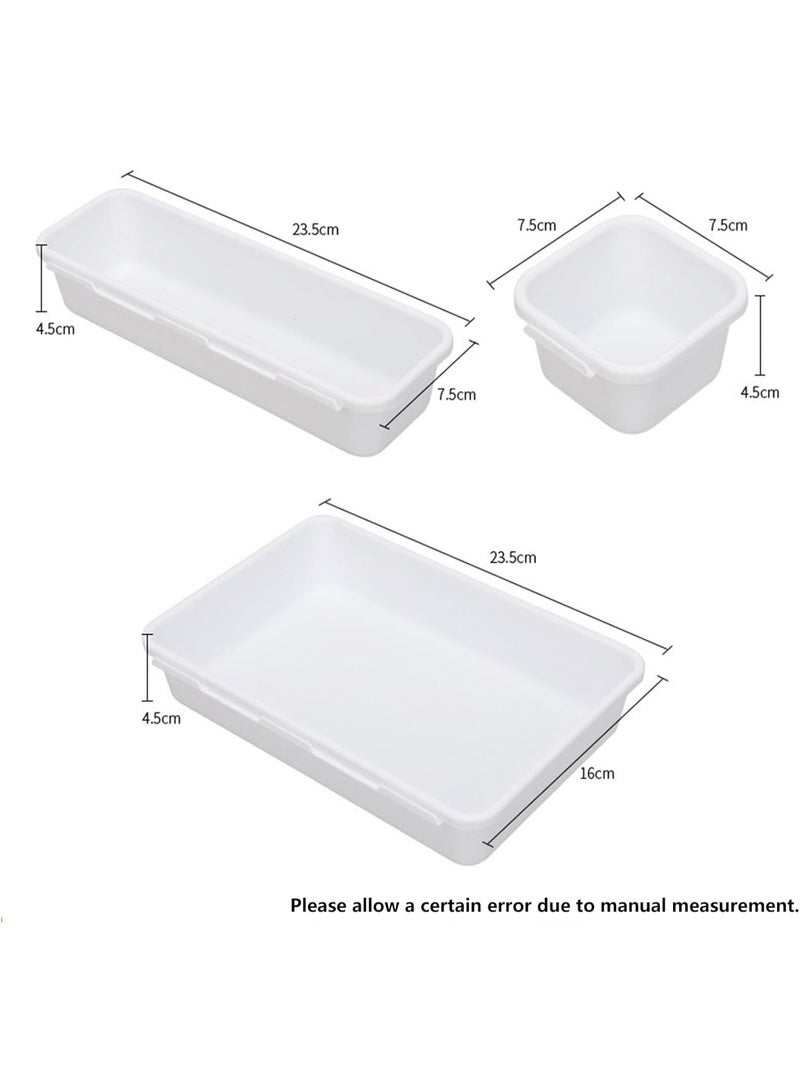 8 Pcs Drawer Organisers, 3 Sizes of Plastic Drawer Organizers, Interlocking Dividers Storage Trays for Makeup, Bedroom, Kitchen, Office - Durable, Non-Slip Pads - Image 3