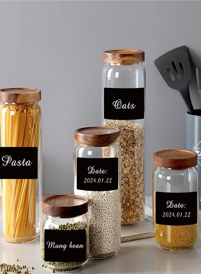 ملصقات السبورة، 240 ملصقًا ذاتي اللصق وقابل للإزالة مع قلمين أبيضين، ملصقات قابلة لإعادة الاستخدام ومقاومة للماء لتخزين المطبخ والمخزن والصناديق والبرطمانات والمكتب - Image 4