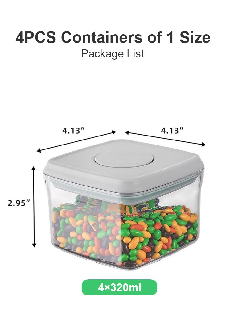 Perfii 4 Pieces 320ml BPA-Free Airtight Storage Container Set for Pantry Organization and Food Storage  - Image 5