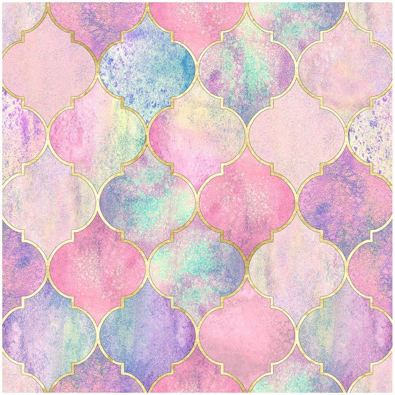 Blooming Wall DPY40 Peel and Stick Pink Multicolor Trellis Wallpaper SelfAdhesive Removable Wallpaper Wall Mural Wall Dcor