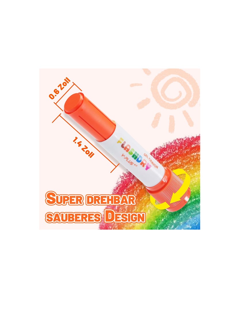 YPLUS Tempera Colouring Pencils - Colour-Intensive Wax Crayons and Colouring Sites in a Set, Perfect Toy for Children - Creative Drawing Made Easy - 6 Colours - Image 2