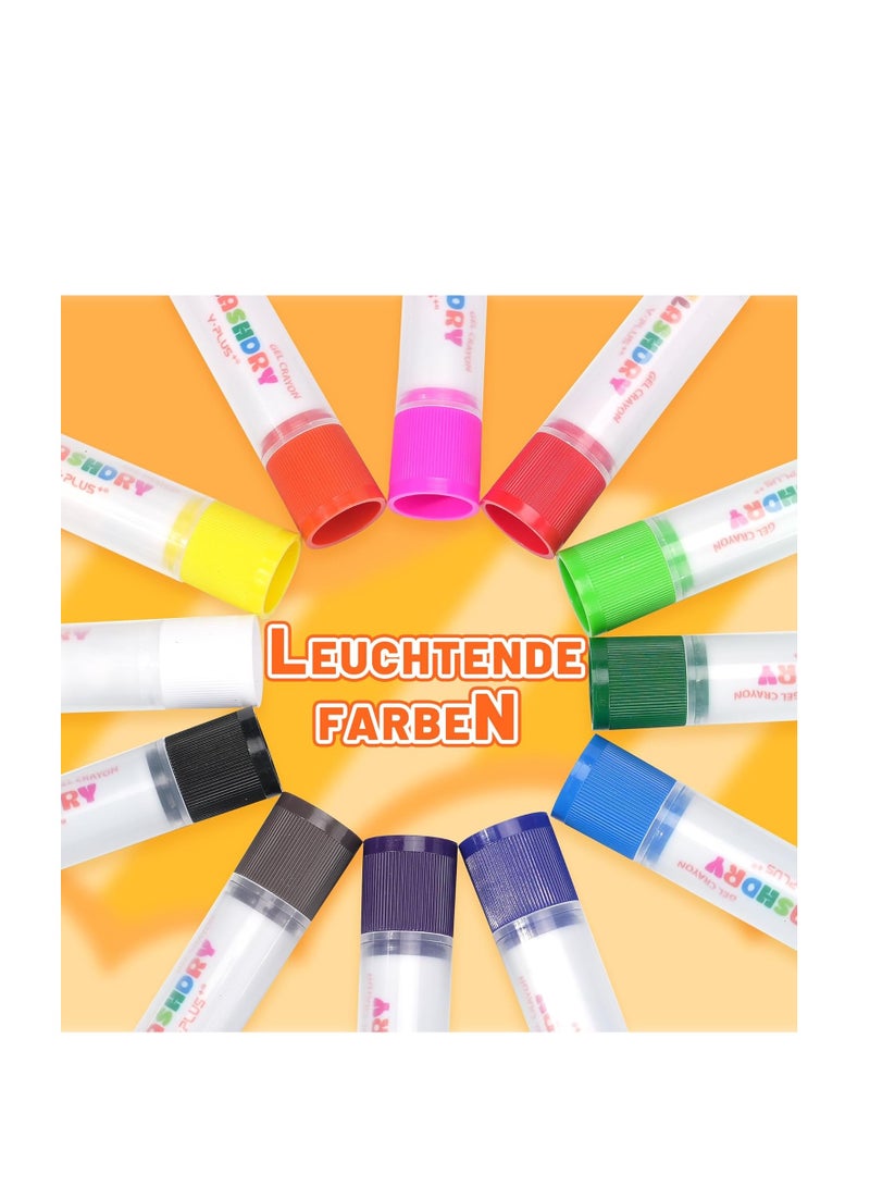 YPLUS Tempera Colouring Pencils - Colour-Intensive Wax Crayons and Colouring Sites in a Set, Perfect Toy for Children - Creative Drawing Made Easy - 6 Colours - Image 3