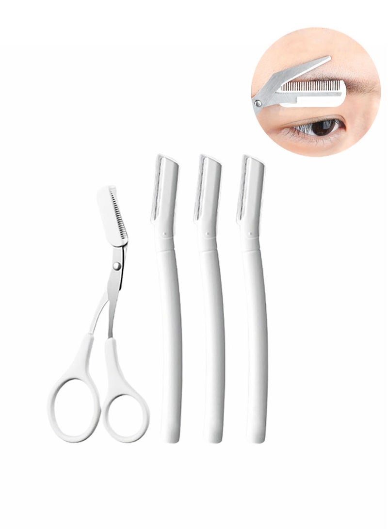 4Pcs Eyebrow Razor Reusable Face Razor For Eyebrows Upper Lip Forehead Fuzz and Sideburns - Image 1
