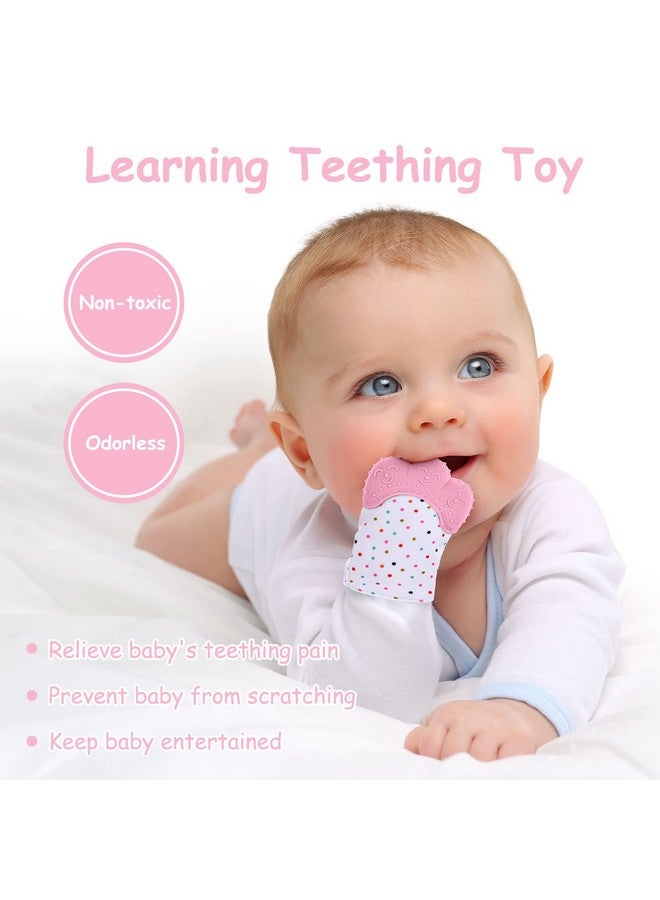 Vicloon 2Pack Silicone Teething Mitt Soothing Infant Teething Mitten Pain Relief Prevent Scratches Glove Safe Silicone Teething Toys For 012 Months  - Image 5