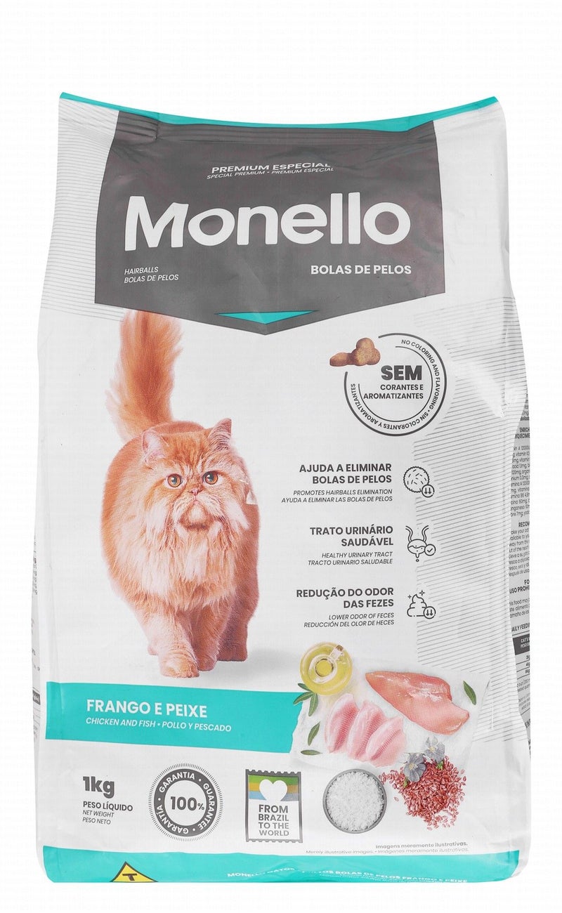 Monello Dry Cat Food with Chicken for Adult Cats, 1 kg - Image 1
