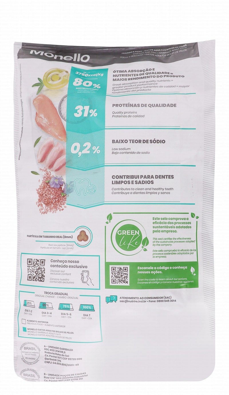 Monello Dry Cat Food with Chicken for Adult Cats, 1 kg - Image 2