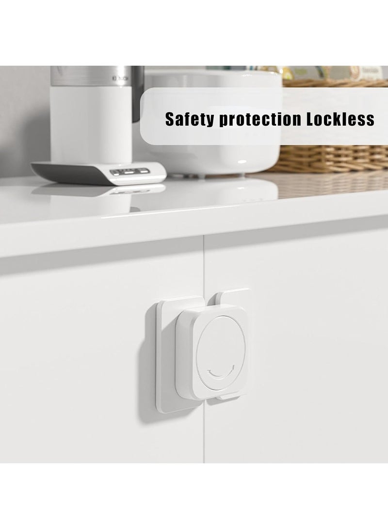 CMGTYYD. نموذج متعدد الوظائف 2 طفل آمنة قفل خزانة الأمن دون ثقوب الأطفال قفل الأطفال المضادة للثلاجة قفل باب الثلاجة طفل الأطفال مع أدراج، خزانة، الثلاجة، سهلة التركيب، مفتاح واحد للتحكم، ملتصق قوي، لا آثار، آمنة لينة (White4Pcs) - Image 4