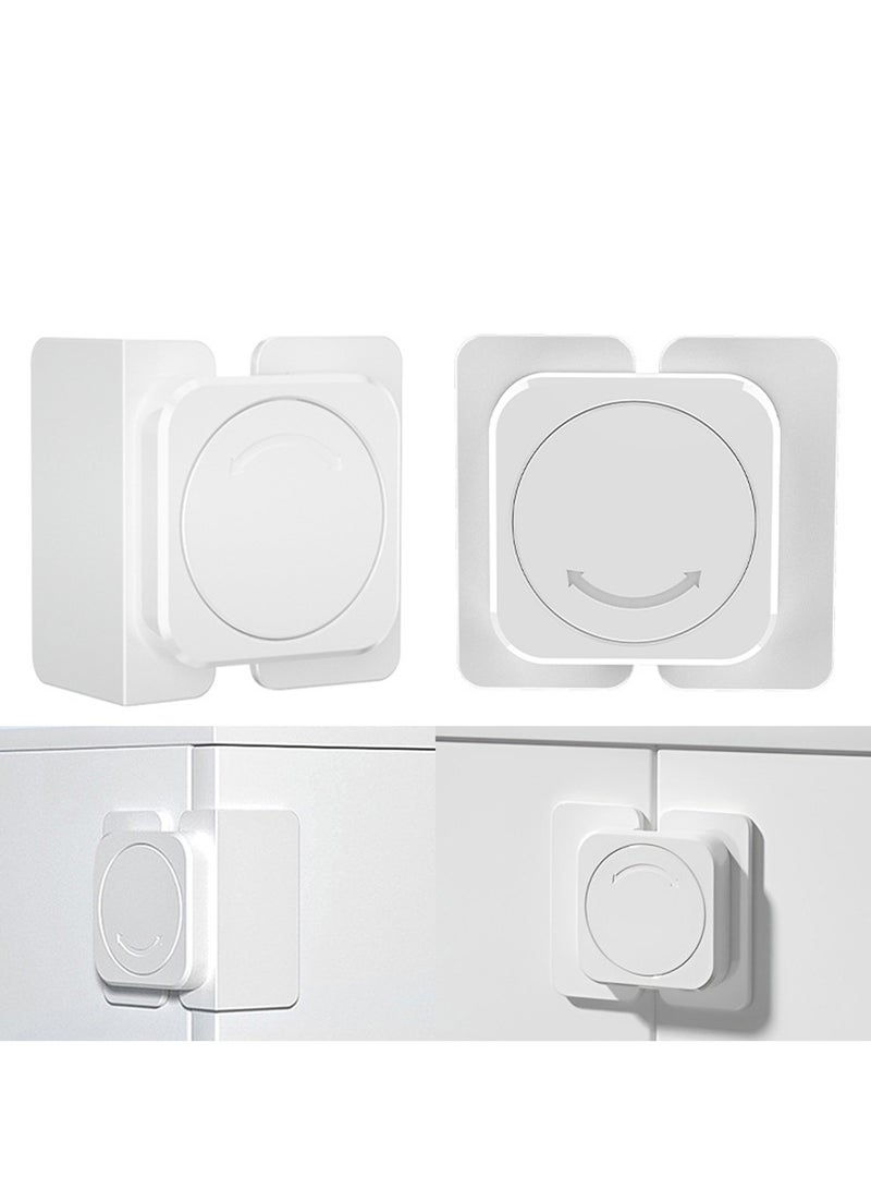 CMGTYYD. نموذج متعدد الوظائف 2 طفل آمنة قفل خزانة الأمن دون ثقوب الأطفال قفل الأطفال المضادة للثلاجة قفل باب الثلاجة طفل الأطفال مع أدراج، خزانة، الثلاجة، سهلة التركيب، مفتاح واحد للتحكم، ملتصق قوي، لا آثار، آمنة لينة (White4Pcs) - Image 1