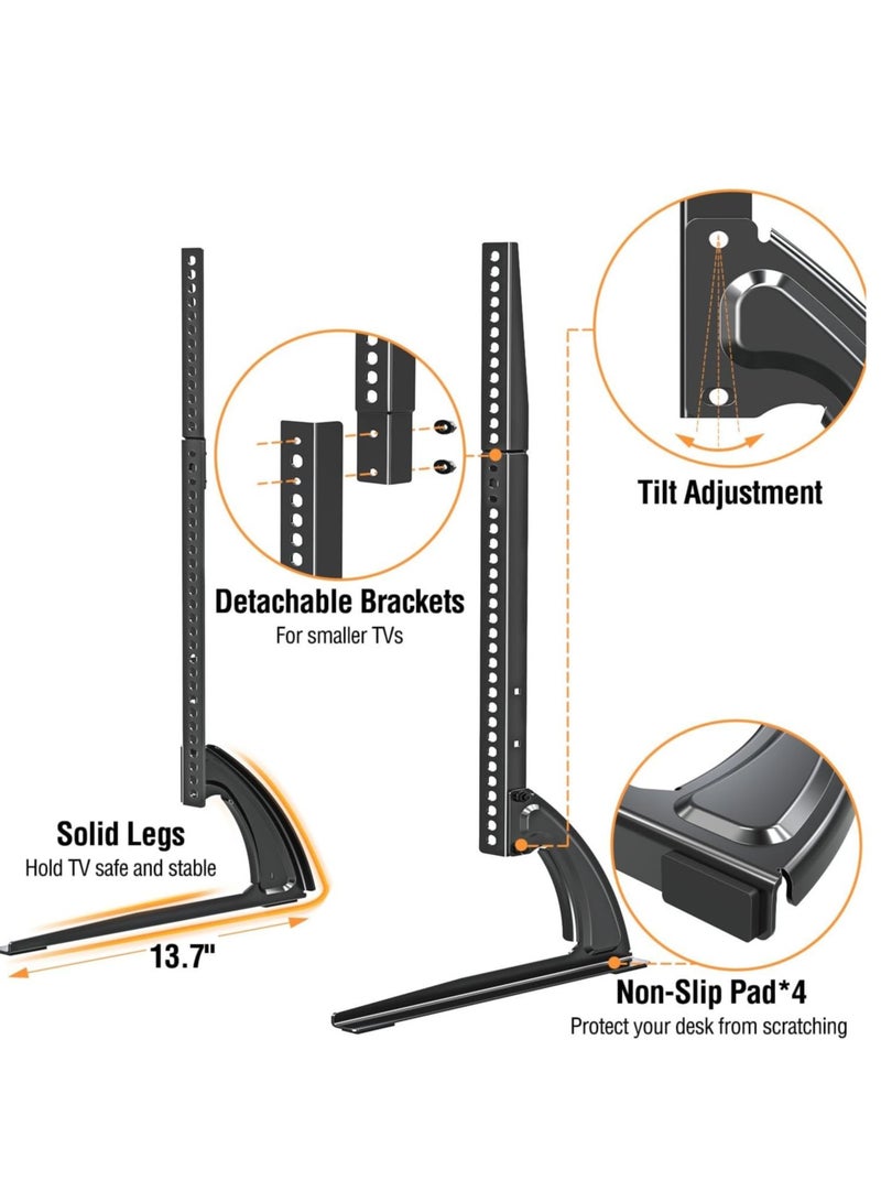 TIGER حامل تلفاز عالمي للسطح - قاعدة قابلة للتعديل في الارتفاع لشاشات LCD و LED و Plasma من 32 إلى 70 بوصة، يتحمل حتى 88 رطل، VESA حتى 800x600 مم - Image 4