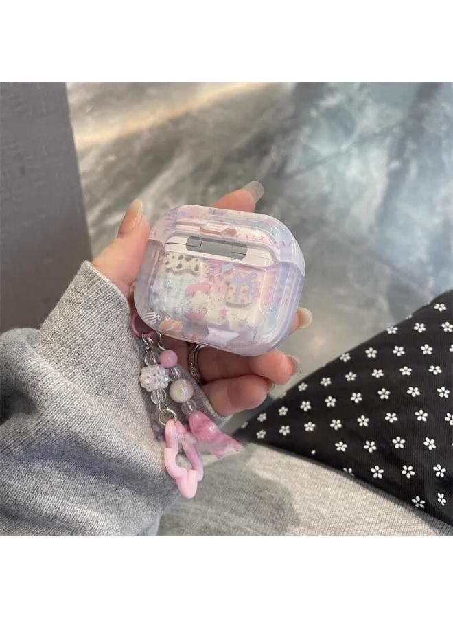 Beiyipin Protective Case For Apple Airpods 4th Generation, Translucent Pink Blue Pattern, Cute Dog Design, Wireless Bluetooth, Premium Feel, Niche - Image 1