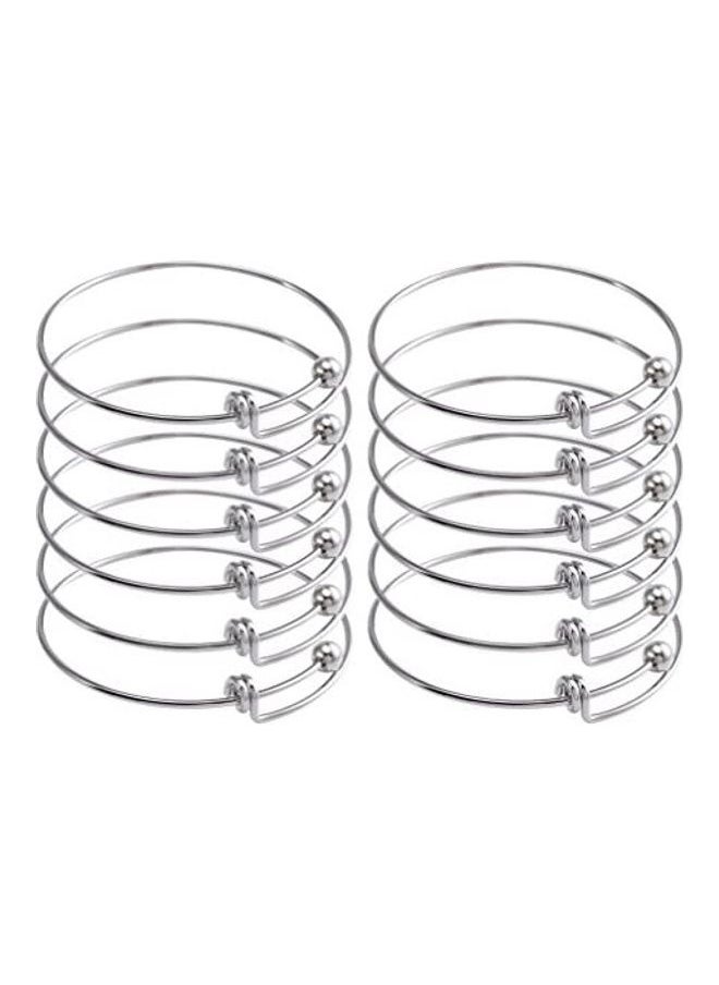 NIBEMINENT 12-Piece Expandable Blank Bangles For Jewellery Making 
