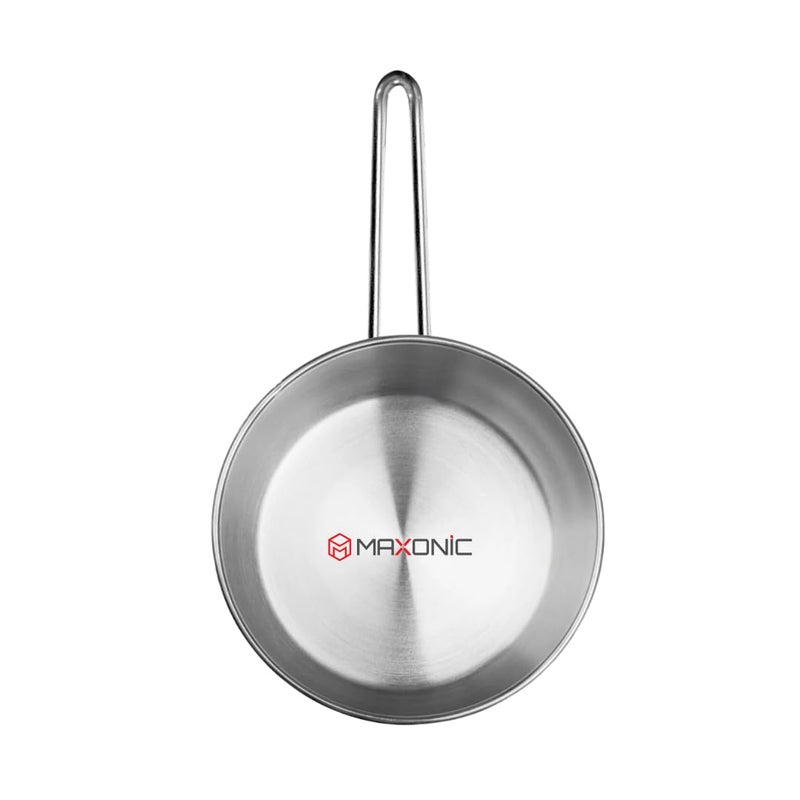 MAXONIC Triply Stainless Steel Saute Pan with Lid 3Layer Construction Induction Compatible Fry Pan 14 LTR 22 cm - Image 4