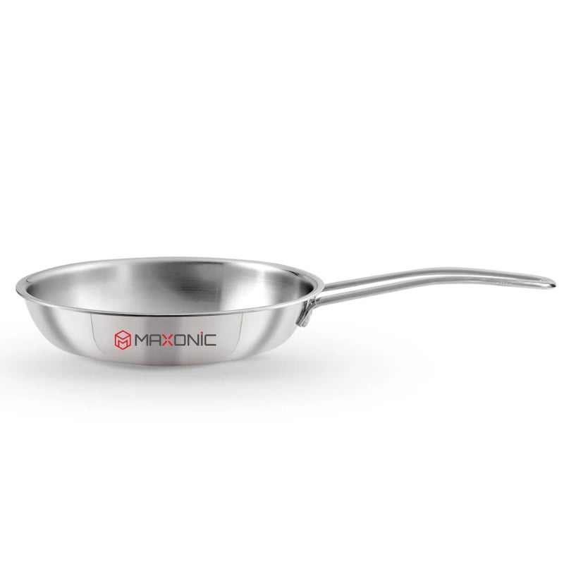 MAXONIC Triply Stainless Steel Saute Pan with Lid 3Layer Construction Induction Compatible Fry Pan 14 LTR 22 cm - Image 2