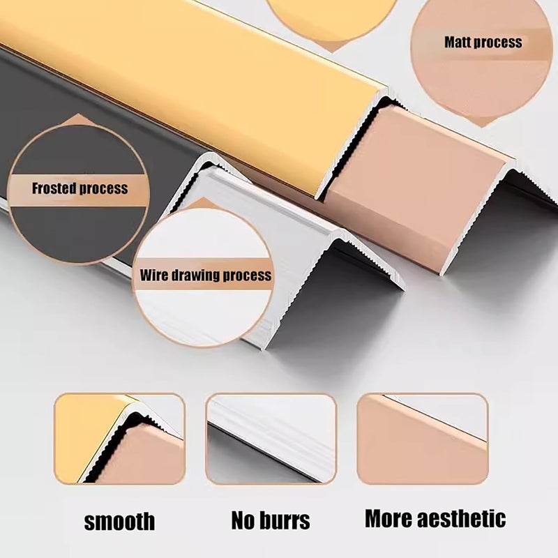 Corner Protection Strip, Aluminum Alloy Corner Protection Strip, Corner Protection Strip, Self-Adhesive Corner Strip Tile Stainless Steel Protector For Living Room Decorationr.Bronze Color-2.5x300cm/ - Image 5