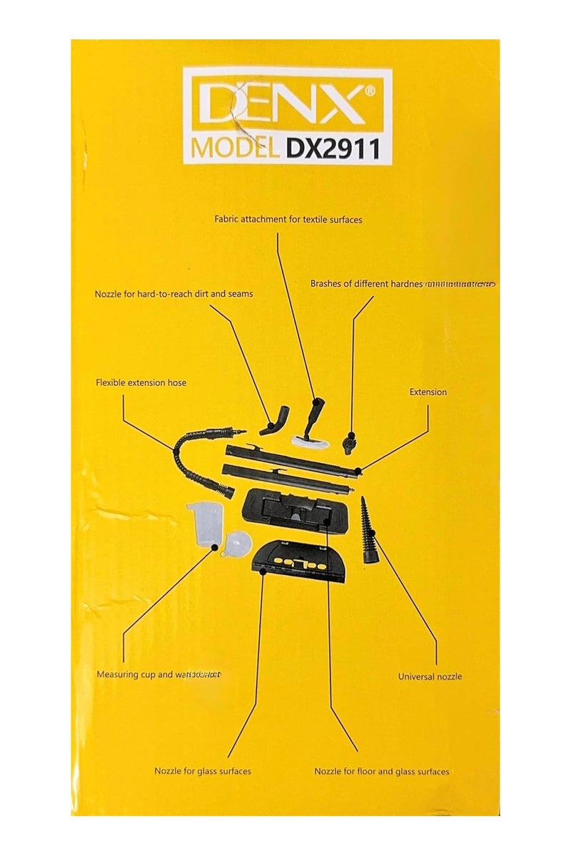 Denx Dinex Handheld Steam Cleaner, 14 in 1, Yellow, DX2911 - Image 4