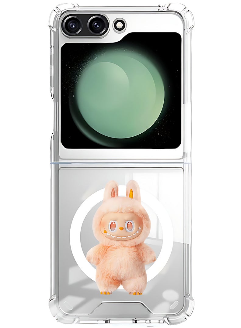 Theodor Magnetic Case for Samsung Galaxy Z Flip 6 Compatible with MagSafe Wireless Charging, Shockproof Phone Bumper Cover Labubu (6) - Image 1