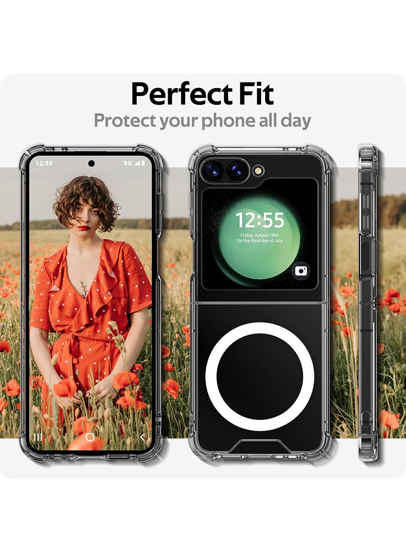 Theodor Magnetic Case for Samsung Galaxy Z Flip 6 Compatible with MagSafe Wireless Charging, Shockproof Phone Bumper Cover Labubu (6) - Image 2