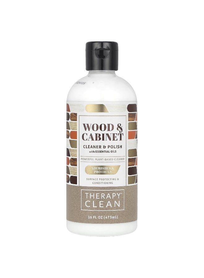 Therapy Clean Therapy Clean, Wood & Cabinet, Cleaner & Polish with Essential Oils, 16 fl oz (473 ml)  - Image 1