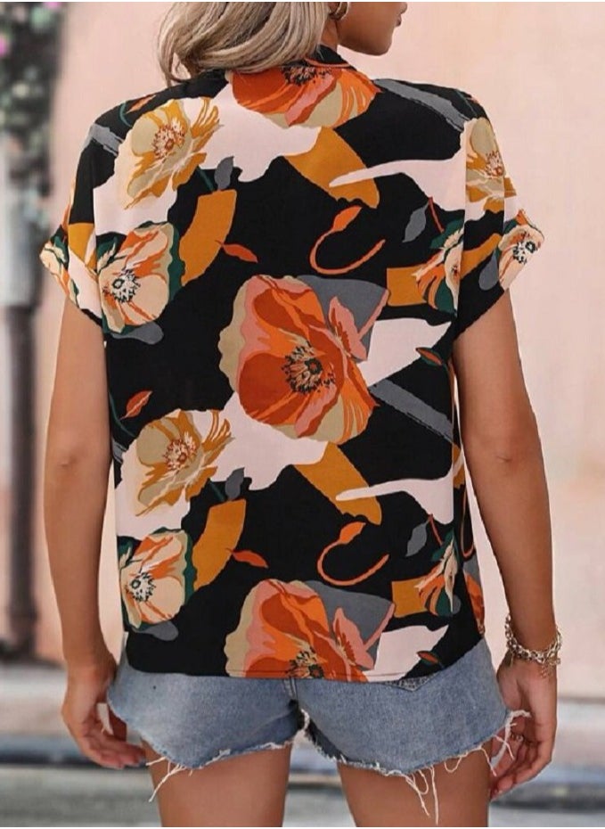 SoBe V Neck Bat Sleeve Moskrepe Blouse.Made inTurkiye  - Image 5