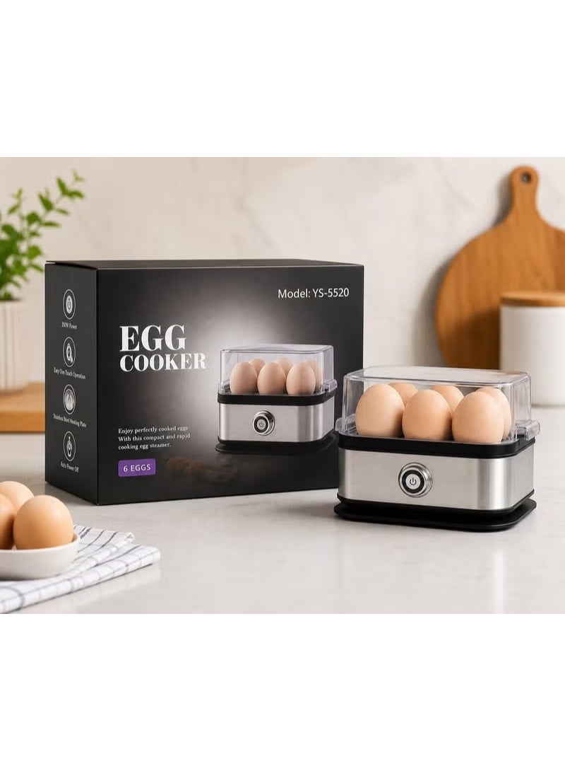 YS-5520 Stainless Steel Egg Boiler & Steamer - 6 Eggs, Auto Shut-Off & Easy Use - Image 3