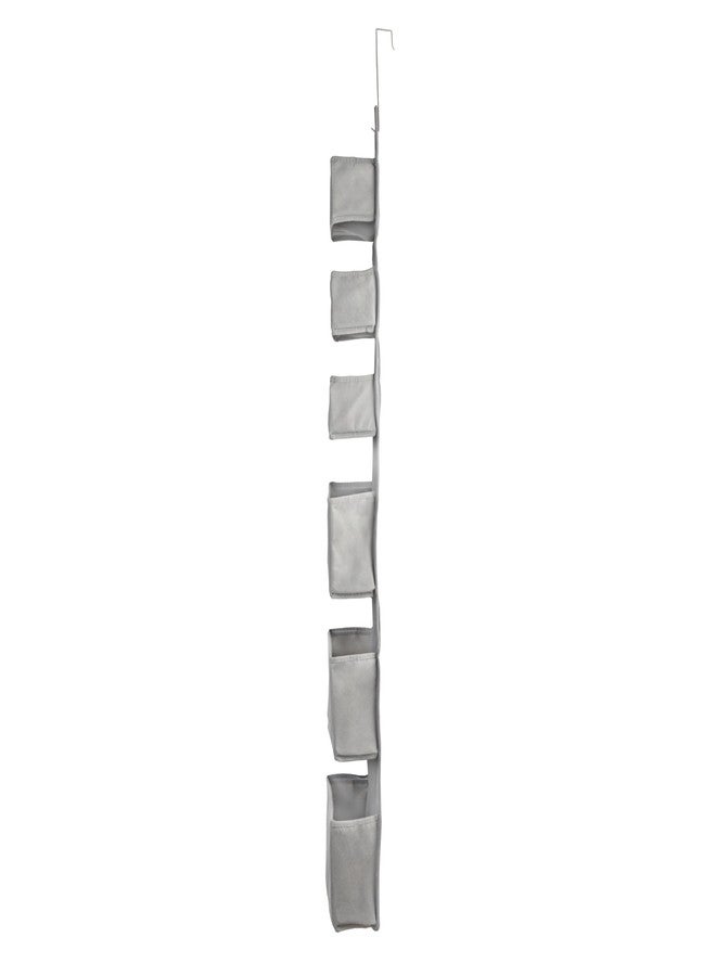 Household Essentials 6 Pocket Over the Door Pocket Organizer, PP Non-Woven Fabric Pockets, Reinforced Siding, Foldable, Versatile, Perfect for Residential and Commercial Doors, Grey - Image 5
