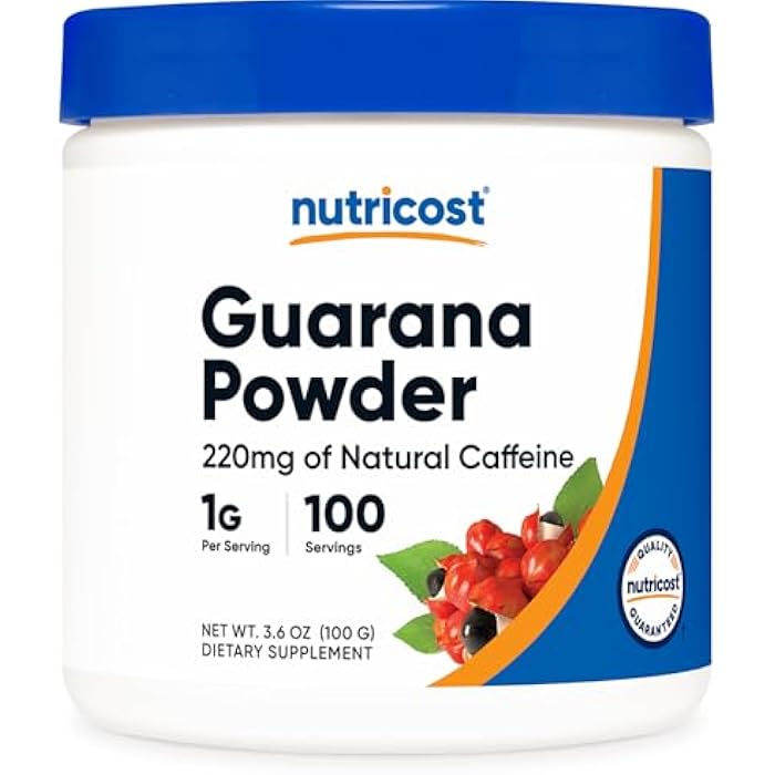 Nutricost Guarana Extract Powder 100 Grams - Natural Brazilian Herbal Caffeine/Energizer Supplement - Image 1