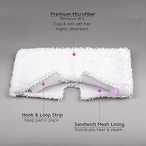 F Flammi Flammi Steam Pocket Mop Replacement Pads for Shark S3500 Series S3501 S3601 S3550 S3901 SE450 S3801CO S3601D S2901 S2902 Steam Pocket Mop, 4 Pack - Image 4