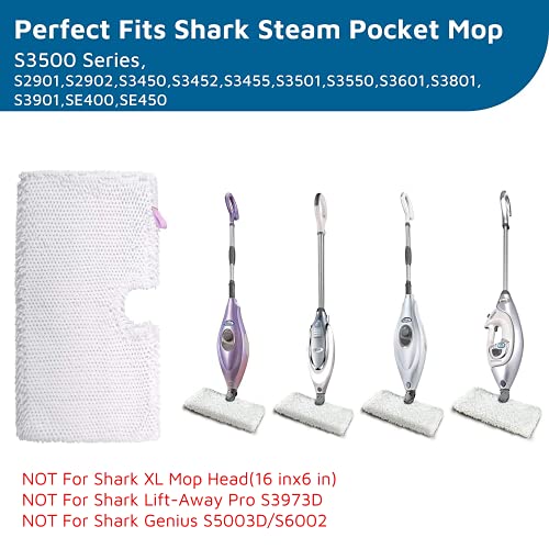 F Flammi Flammi Steam Pocket Mop Replacement Pads for Shark S3500 Series S3501 S3601 S3550 S3901 SE450 S3801CO S3601D S2901 S2902 Steam Pocket Mop, 4 Pack - Image 2