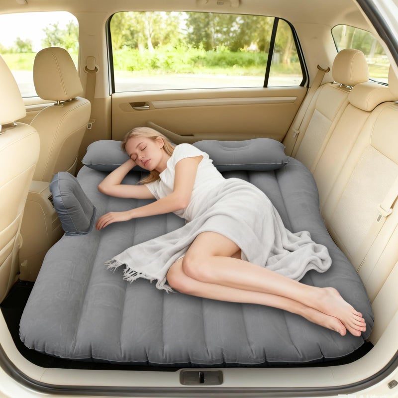 Onirii Inflatable Car Air Mattress Back Seat Bed with Air Pump,53 "x 32.6" Portable Thickened Car Travel Camping Sleeping Air Mattress Blow Up Bed for Car Universal SUV - Image 2