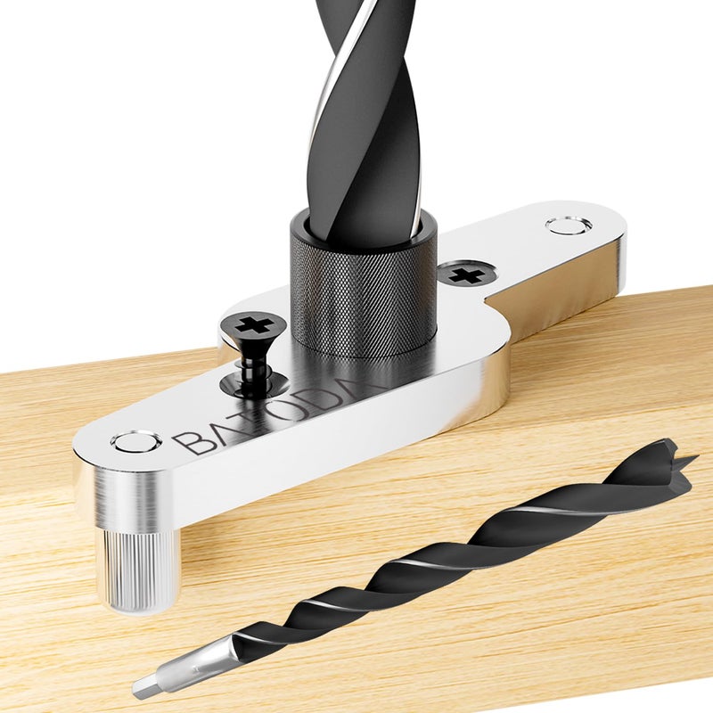 BATODA Dowel Jig Kit for Floating Shelf Bracket - 1/2 inch Drill Bit Included - Doweling Jig for Floating Shelf Hardware make Hidden Shelf Brackets for Invisible Shelves (Aluminum) - Image 1