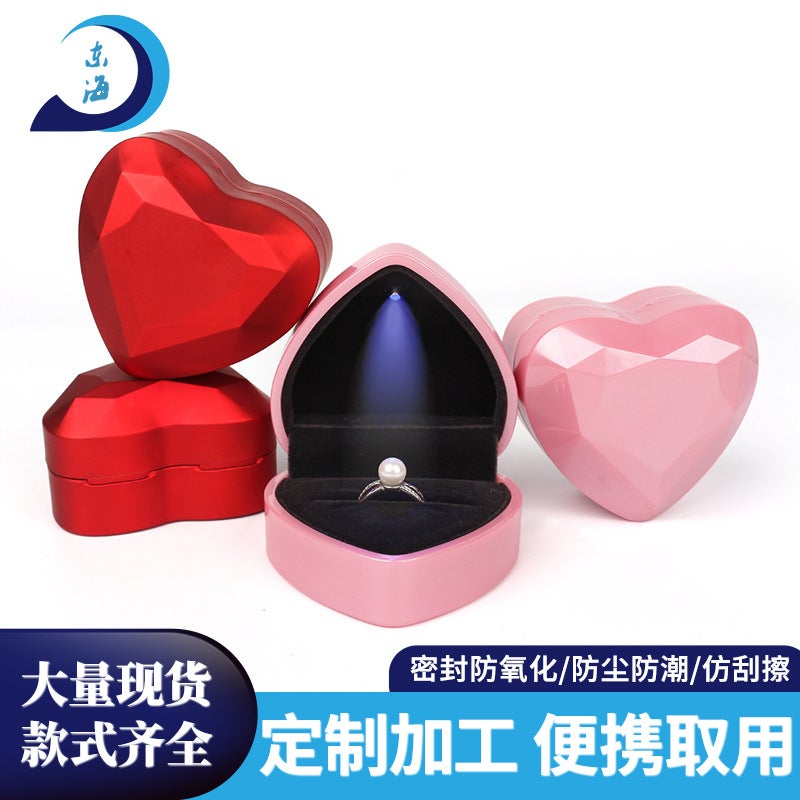 New Creative Heart-Shaped Luminous Led Jewelry Box Proposal Jewelry Confession Ring Box Display Box Sale - Image 2
