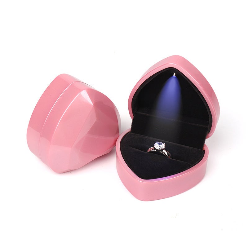 New Creative Heart-Shaped Luminous Led Jewelry Box Proposal Jewelry Confession Ring Box Display Box Sale - Image 5
