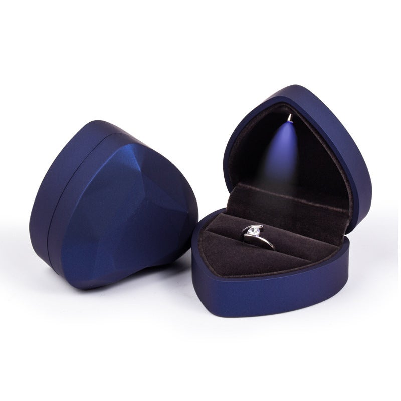 New Creative Heart-Shaped Luminous Led Jewelry Box Proposal Jewelry Confession Ring Box Display Box Sale - Image 1