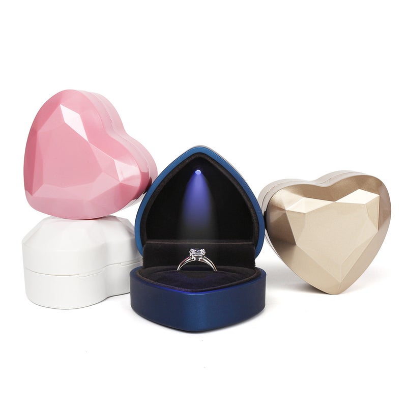 New Creative Heart-Shaped Luminous Led Jewelry Box Proposal Jewelry Confession Ring Box Display Box Sale - Image 3