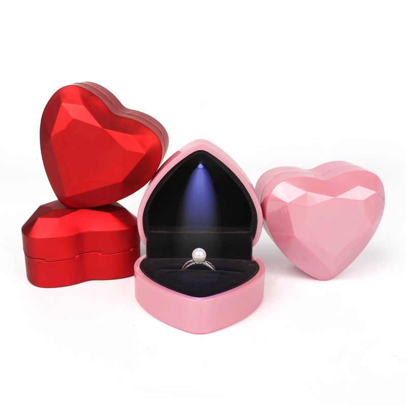 New Creative Heart-Shaped Luminous Led Jewelry Box Proposal Jewelry Confession Ring Box Display Box Sale - Image 4