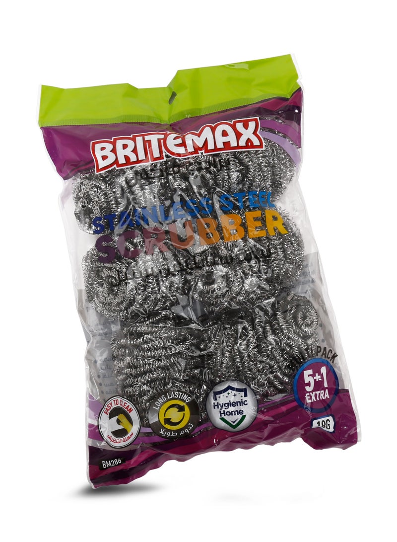 BRITEMAX BM286 BriteMax Stainless Steel Scrubber – 6-Piece Set (18G) - Image 1