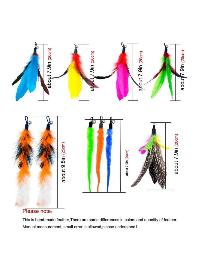 TIENAILING Cat Feather Toys Refills Cat Wand Replacement Feathers, 10 Pcs Feather Cat Toy Refills, Cat Toy Wand Attachments Feathers For Cat Toys - Image 5