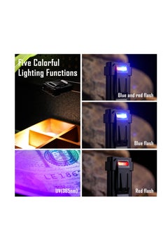 Excefore LED Mini Flashlight High Lumens 1100, EDC Flashlight with Keychain, UV and Red Modes, Magnetic Base and Clip, Rechargeable Mini Light  for Camping, Hiking, Emergency (Black)  - Image 3