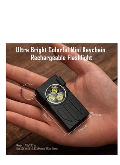 Excefore LED Mini Flashlight High Lumens 1100, EDC Flashlight with Keychain, UV and Red Modes, Magnetic Base and Clip, Rechargeable Mini Light  for Camping, Hiking, Emergency (Black)  - Image 4