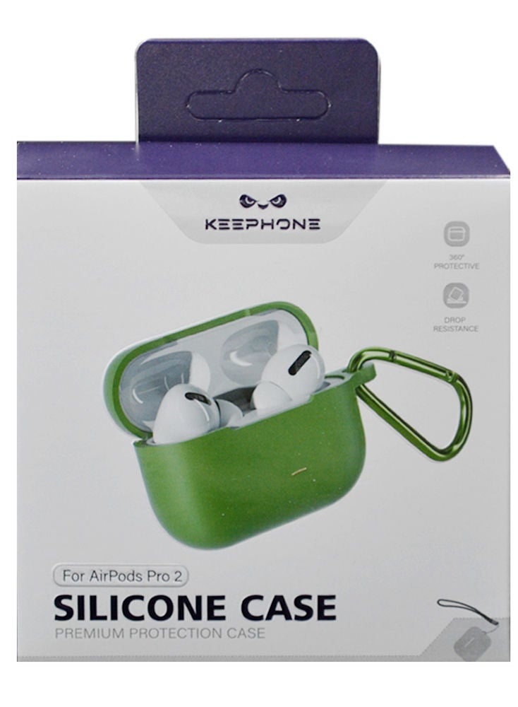 Keephone Airpods Pro2 Silicone Case Green - Image 1