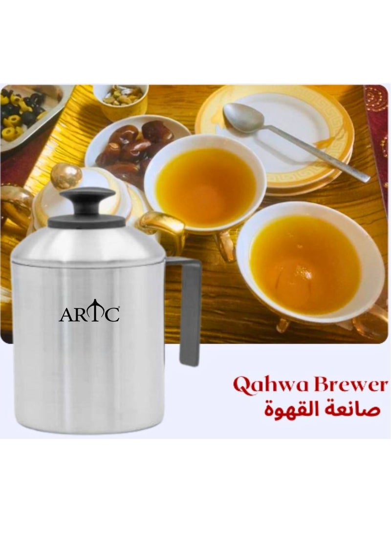 اي ار تي سي ARTC إبريق غلاية القهوة العربية فضي / أسود 2 لتر  - Image 4