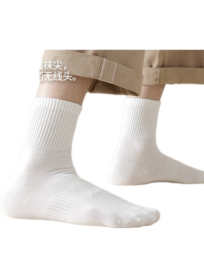 COTTON Xiaonian 24 Years Autumn And Winter New Men'S Mid-Tube Socks【100% Pure Cotton 7A Grade Antibacterial And Odor-Resistant】Breathable Long Tube 6 Pairs - Image 1