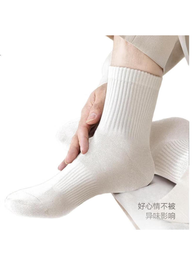 COTTON Xiaonian 24 Years Autumn And Winter New Men'S Mid-Tube Socks【100% Pure Cotton 7A Grade Antibacterial And Odor-Resistant】Breathable Long Tube 6 Pairs - Image 2