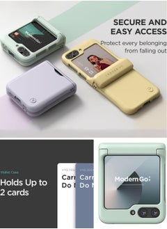 VRS Design Terra Guard Modern Go Samsung Galaxy Z Flip 6 Case Cover Wallet with [Hinge Protection] and [2 Card Holder] Slot - Cream  - Image 4