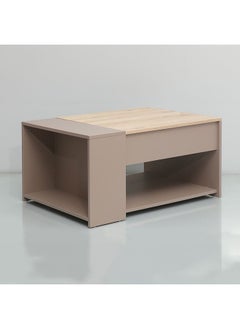 DANUBE HOME Spence Lifttop Coffee Table With Storage Multifunctional Living Room Table Space Saving Center Table Modern Design Furniture For Home L 80x60x42 cm Oak Grey  - Image 3