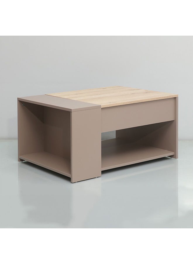 DANUBE HOME - Spence Lifttop Coffee Table With Storage Multifunctional Living Room Table Space Saving Center Table Modern Design Furniture For Home L 80x60x42 cm Oak Grey - Image 1